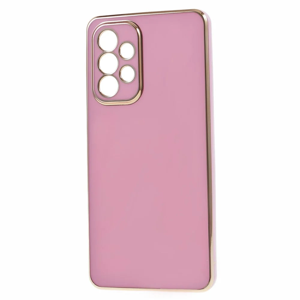 For Samsung Galaxy A33 5G Glossy Shockproof Protective Case 6D Electroplating TPU Phone Cover - Purple - 3