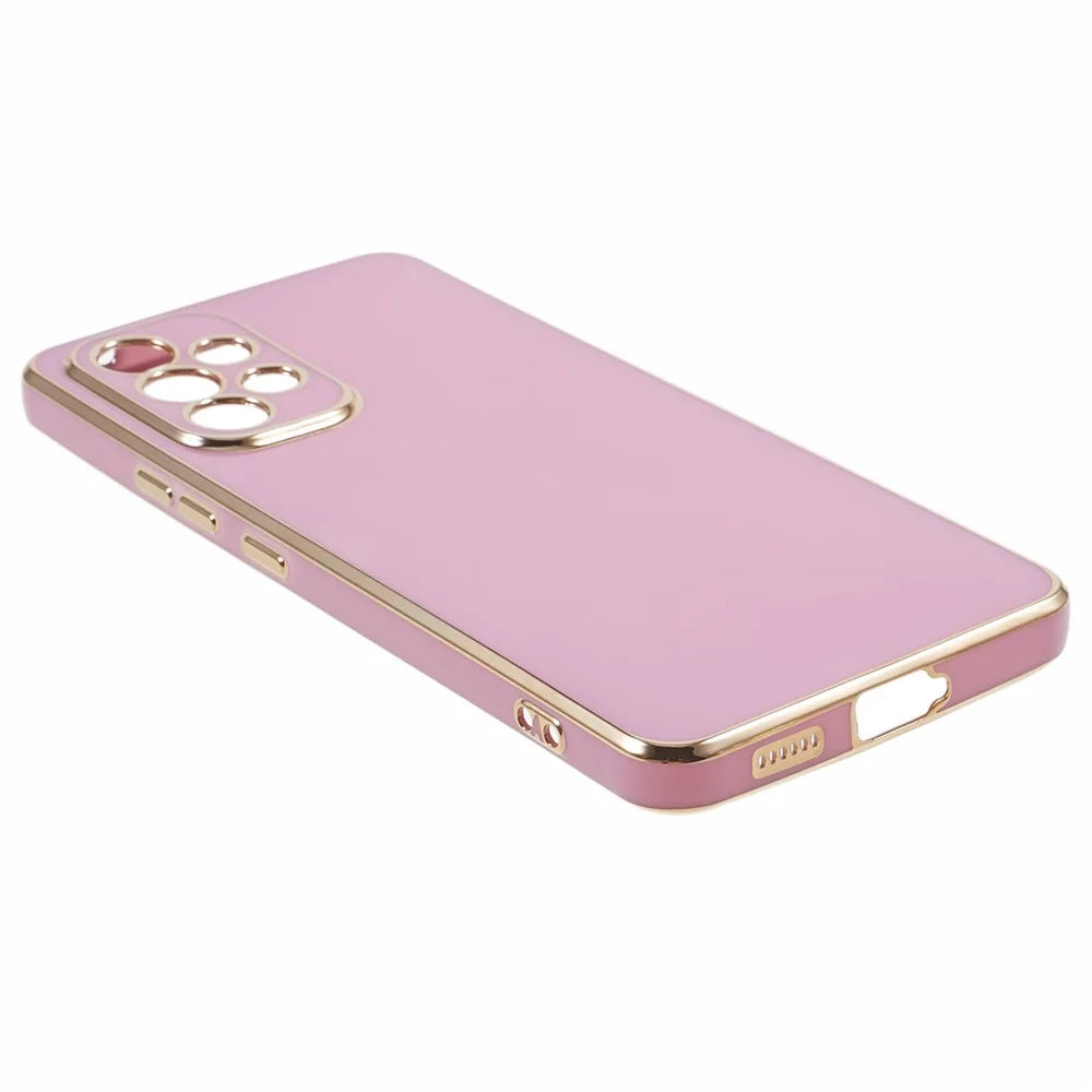 For Samsung Galaxy A33 5G Glossy Shockproof Protective Case 6D Electroplating TPU Phone Cover - Purple - 5