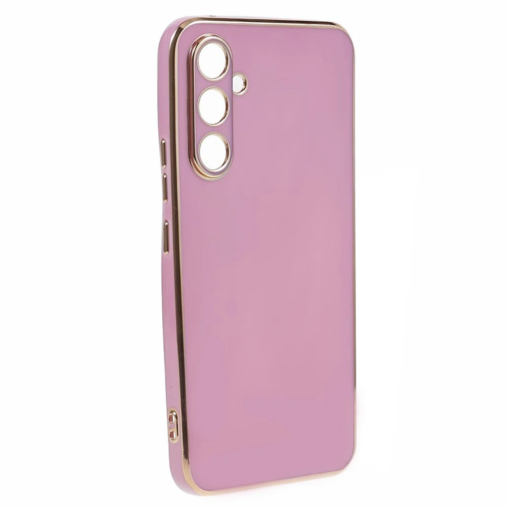 Soft TPU Case for Samsung Galaxy S23 FE , Glossy 6D Electroplating Phone Protective Back Cover - Purple - 3