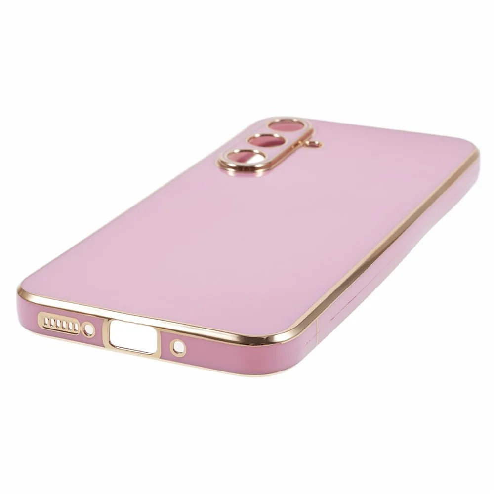 Soft TPU Case for Samsung Galaxy S23 FE , Glossy 6D Electroplating Phone Protective Back Cover - Purple - 4