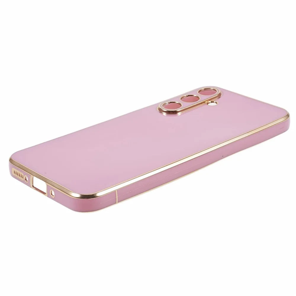 Soft TPU Case for Samsung Galaxy S23 FE , Glossy 6D Electroplating Phone Protective Back Cover - Purple - 6
