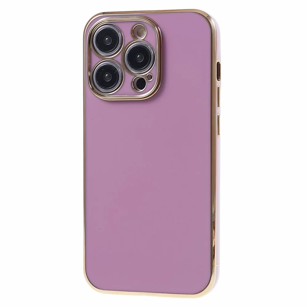 For iPhone 15 Pro Max Soft TPU 6D Electroplated Case Glossy Shockproof Protective Phone Cover - Purple - 2