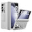 For Samsung Galaxy Z Fold5 5G Hinge Protection Phone Case Electroplating PC Phone Cover with Kickstand - Silver - 1