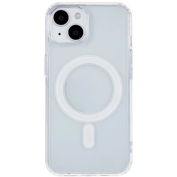 For iPhone 15 Clear Cell Phone Back Cover Acrylic + TPU Magnetic Case Compatible with MagSafe - 2
