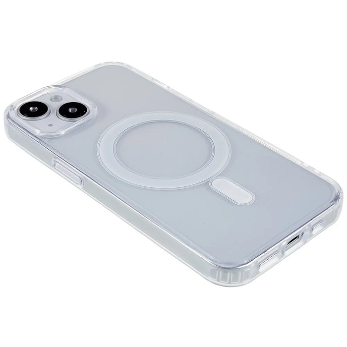 For iPhone 15 Clear Cell Phone Back Cover Acrylic + TPU Magnetic Case Compatible with MagSafe - 4