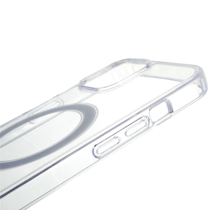 For iPhone 15 Clear Cell Phone Back Cover Acrylic + TPU Magnetic Case Compatible with MagSafe - 7