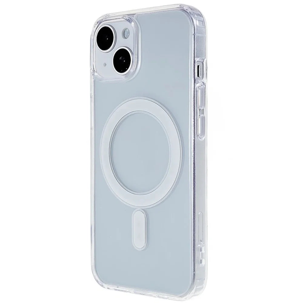 For iPhone 15 Plus Clear Magnetic Phone Case Compatible with MagSafe Acrylic + TPU Drop-proof Cover - 1