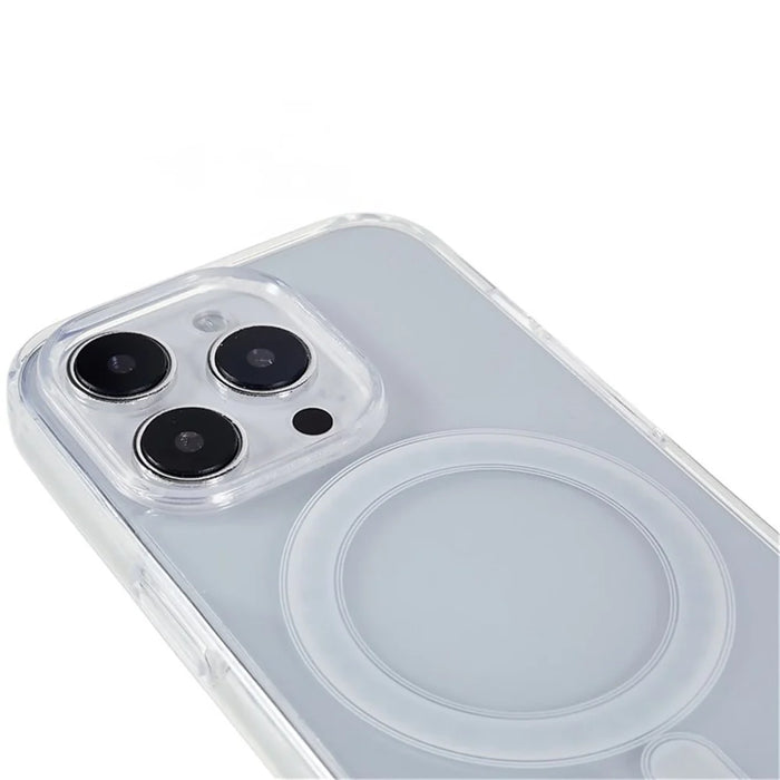 For iPhone 15 Pro Acrylic+TPU Clear Anti-scratch Cover Magnetic Phone Case Compatible with MagSafe - 7