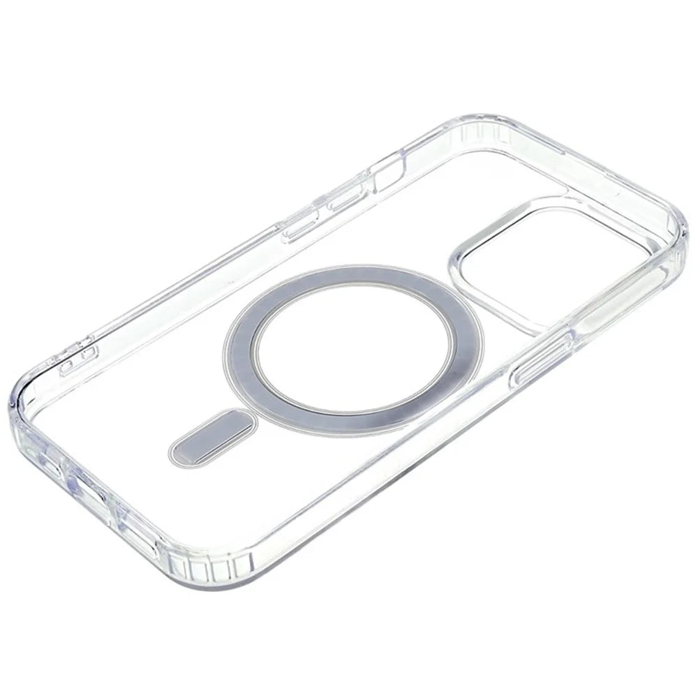 For iPhone 15 Pro Max Clear Protective Cover Acrylic+TPU Magnetic Phone Case Compatible with MagSafe - 5