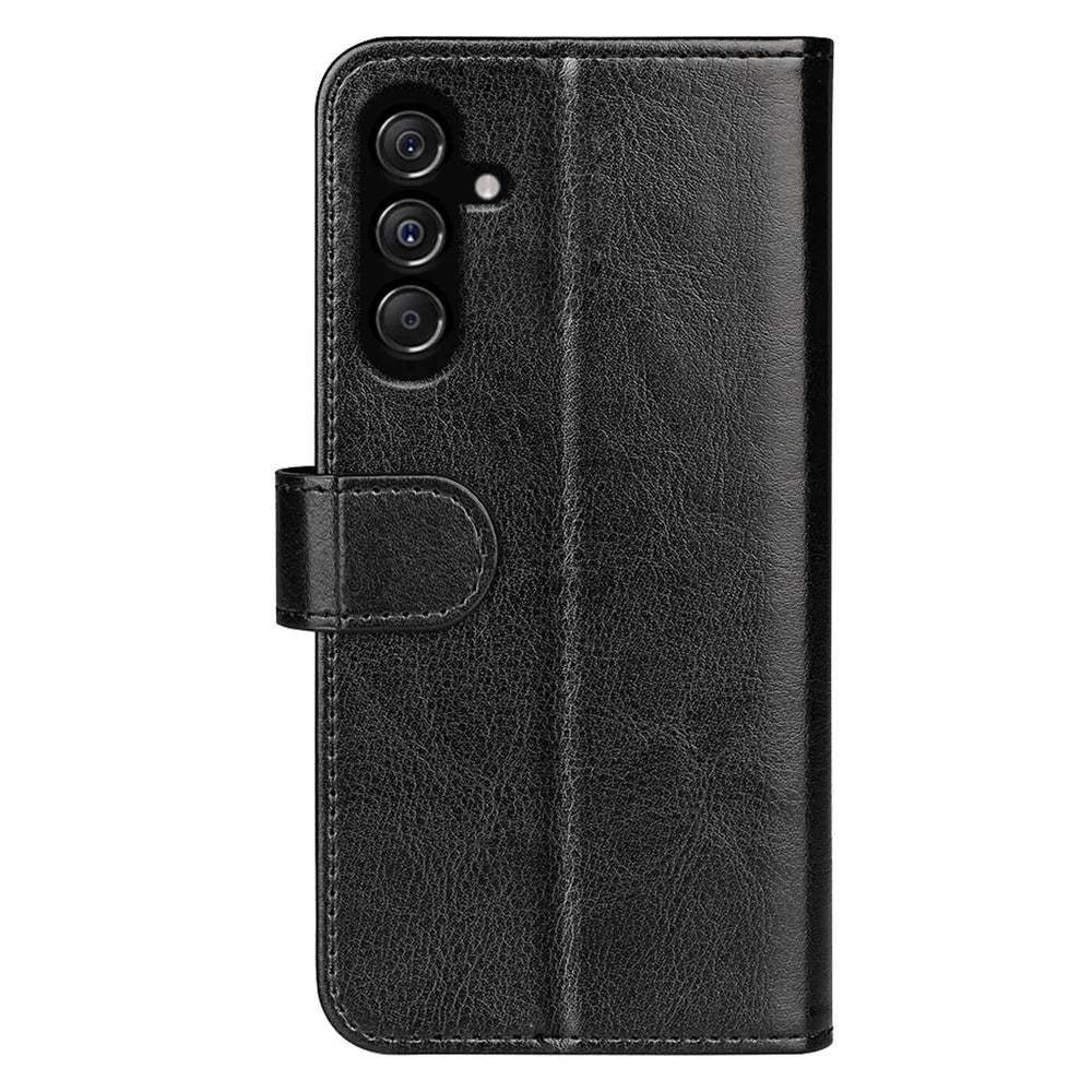 For Samsung Galaxy F34 5G / M34 5G Anti-Scratch PU Leather Cell Phone Cover Stand Crazy Horse Texture Wallet Case - Black - 7