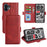 For Nothing Phone (2) Shockproof Calf Texture Phone Stand Case Wallet PU Leather Cell Phone Cover - Red - 5