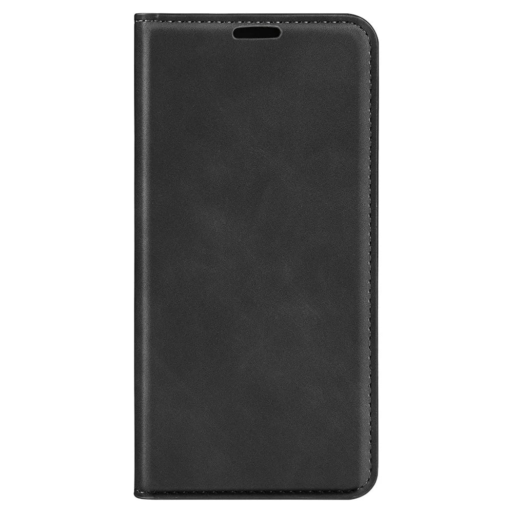For Realme 11x 5G / 11 5G (Global) Slim-Fit Shell Skin-touch Wallet Phone Cover Stand PU Leather Cell Phone Case - Black - 7