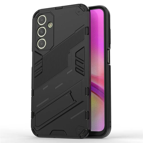 For Samsung Galaxy A25 5G (Global) (161.0 x 76.5 x 8.3mm) Kickstand Cover PC+TPU Shockproof Protection Phone Case - Black - 1