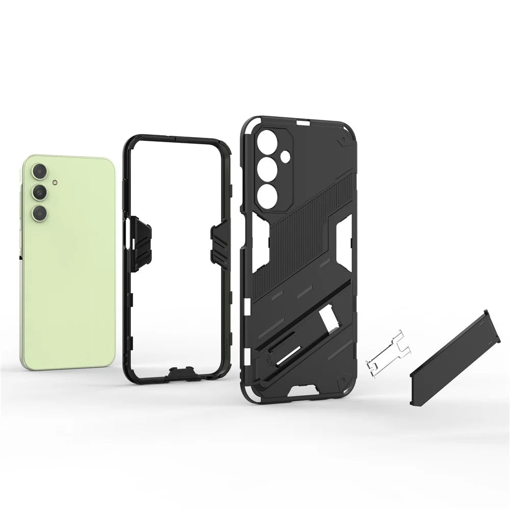 For Samsung Galaxy A25 5G (Global) (161.0 x 76.5 x 8.3mm) Kickstand Cover PC+TPU Shockproof Protection Phone Case - Black - 2