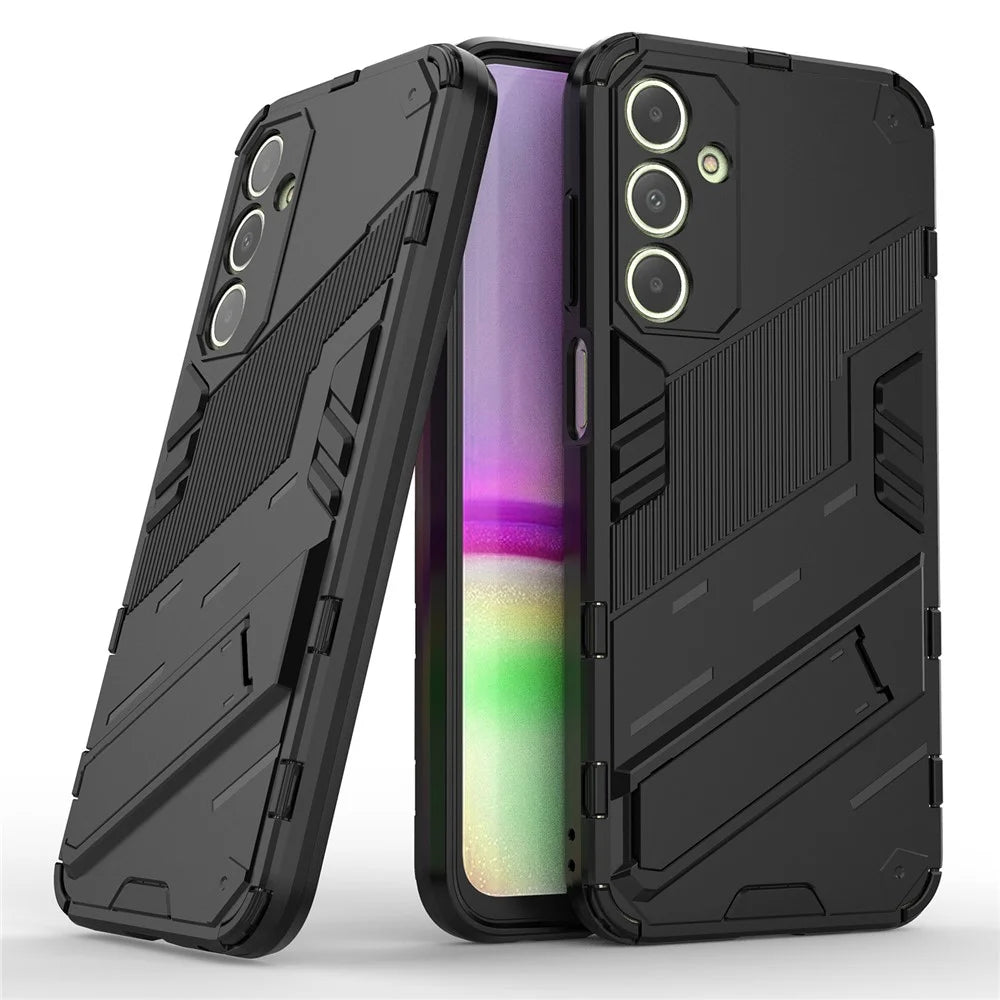 For Samsung Galaxy A25 5G (Global) (161.0 x 76.5 x 8.3mm) Kickstand Cover PC+TPU Shockproof Protection Phone Case - Black - 4