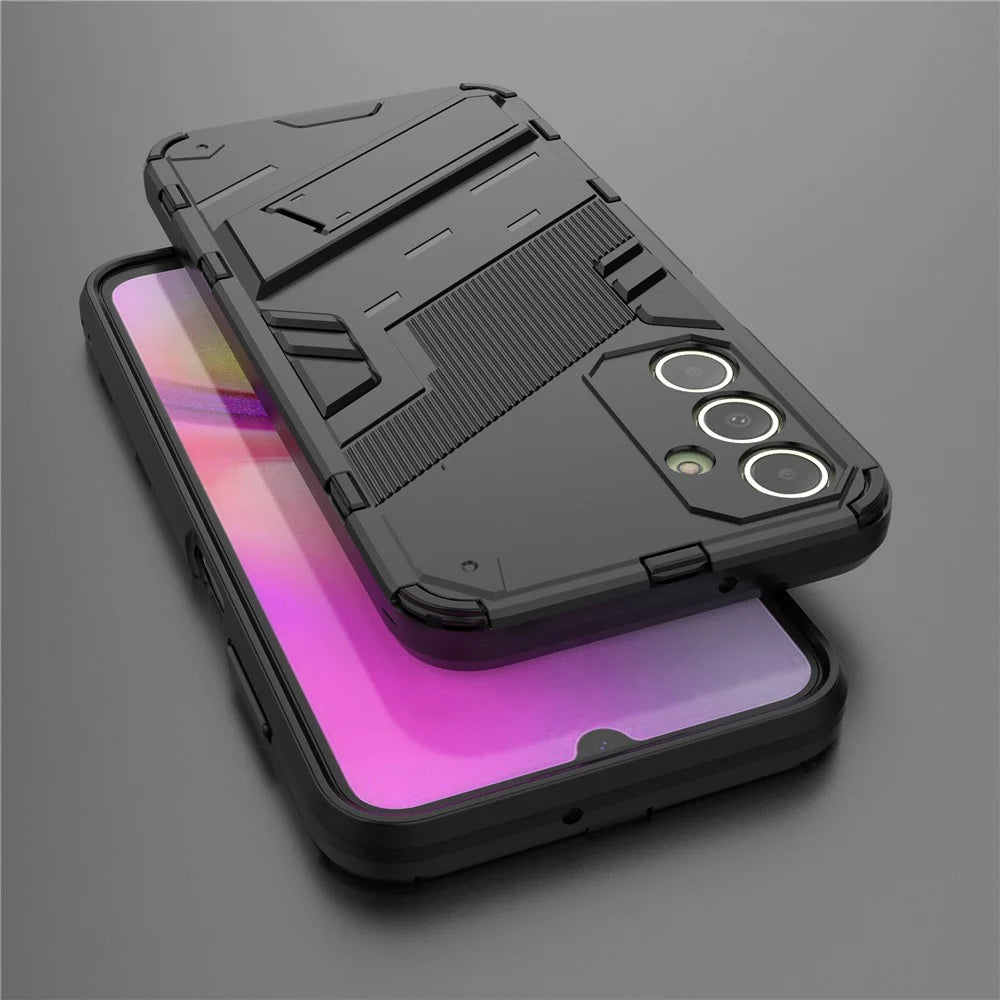 For Samsung Galaxy A25 5G (Global) (161.0 x 76.5 x 8.3mm) Kickstand Cover PC+TPU Shockproof Protection Phone Case - Black - 6