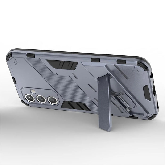 PC+TPU Dual Layer Case for Samsung Galaxy S23 FE , Kickstand Protective Cell Phone Cover - Grey - 2