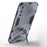PC+TPU Dual Layer Case for Samsung Galaxy S23 FE , Kickstand Protective Cell Phone Cover - Grey - 3