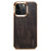 DENIOR For iPhone 15 Pro Waxy Textured Phone Case Genuine Cow Leather+PC+TPU Electroplating Cover - Black - 2