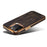 DENIOR For iPhone 15 Pro Waxy Textured Phone Case Genuine Cow Leather+PC+TPU Electroplating Cover - Black - 4
