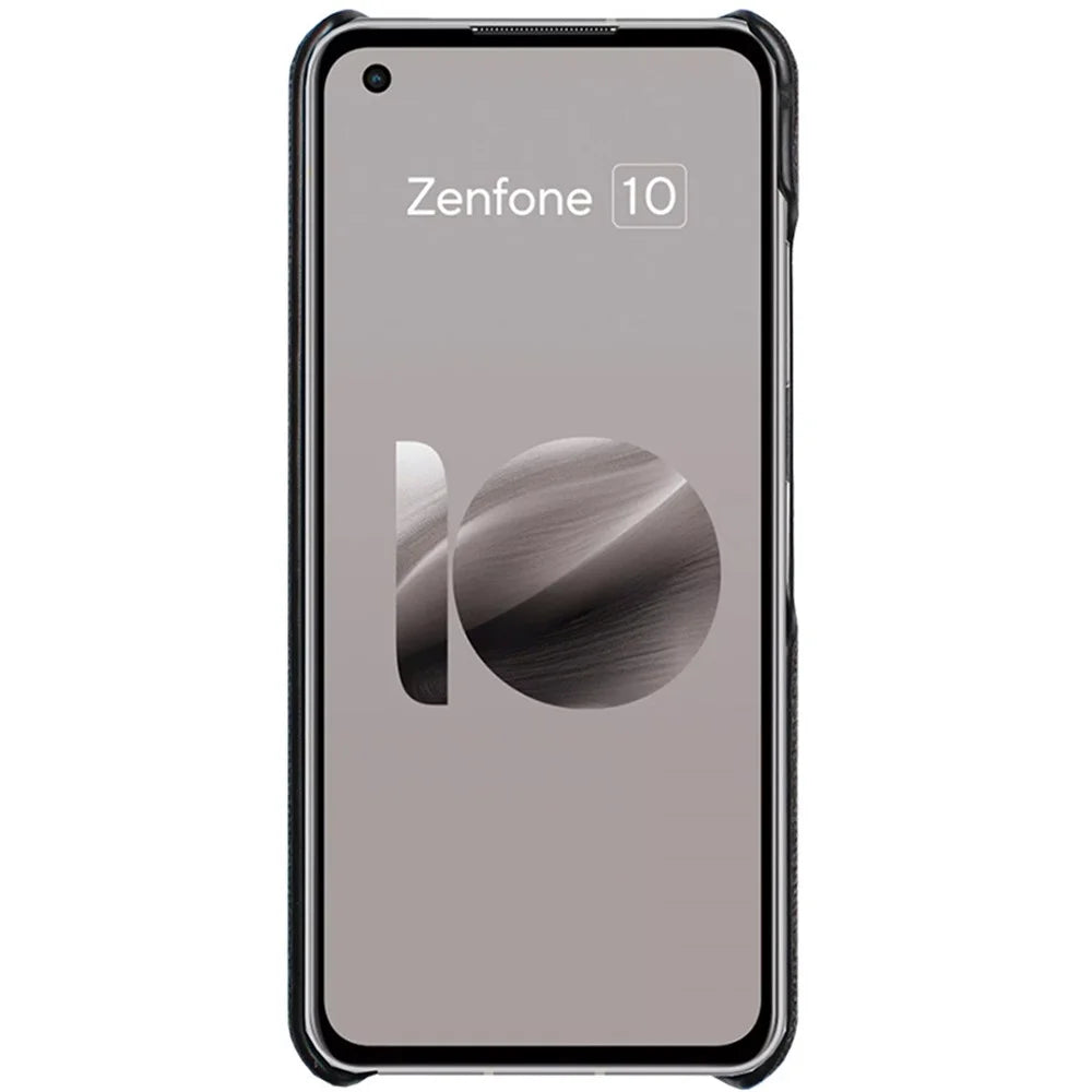 IMAK Ruiyi Series for Asus Zenfone 9 5G / Zenfone 10 5G Cloth Texture Phone Case PU Leather Coated PC Cover - Black - 4