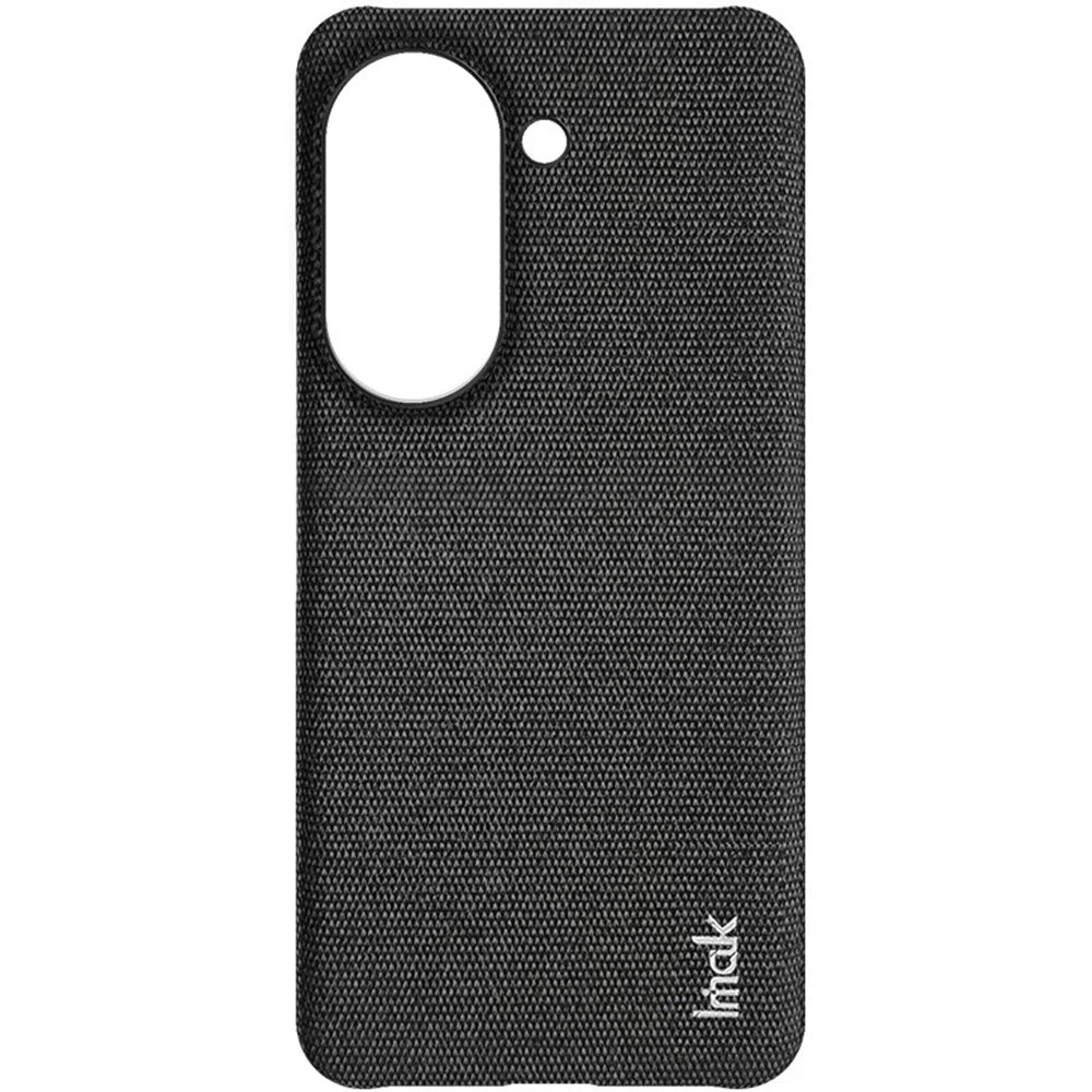 IMAK Ruiyi Series for Asus Zenfone 9 5G / Zenfone 10 5G Cloth Texture Phone Case PU Leather Coated PC Cover - Black - 7