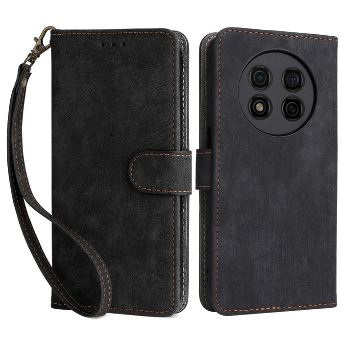 For Ulefone Note 15 Wallet Phone Case Anti-Scratch RFID Blocking Leather Cover with Strap - Black - 1