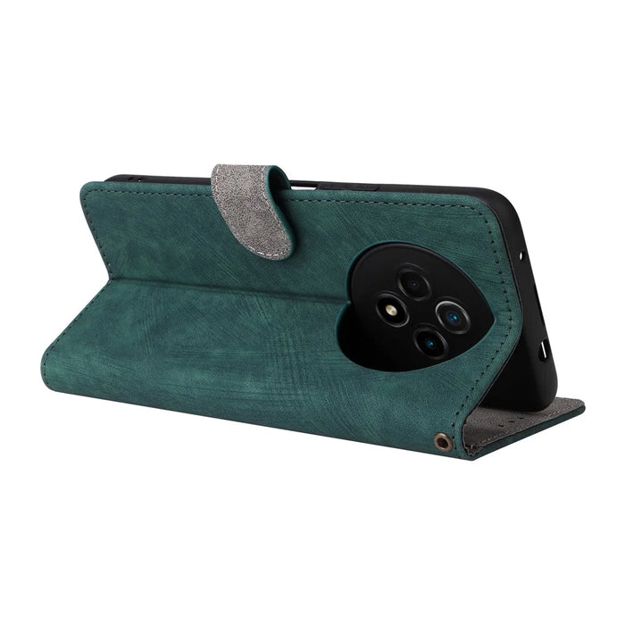 Wallet Phone Case for Wiko Hi Enjoy 60 Pro 5G Anti-Drop RFID Blocking Leather Flip Cover with Strap - Green - 4