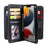 For iPhone 15 Leather Case with 10 Card Holder Phone Cover Stand - Black - 5