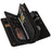 For iPhone 15 Plus Zipper Wallet Case with 15 Card Slots and Strap Leather Phone Cover - Black - 4