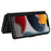For iPhone 15 Zipper Wallet Case with 15 Card Slots and Strap Leather Phone Cover - Black - 2