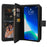 For iPhone 15 Pro Zipper Wallet Case with 15 Card Slots and Strap Leather Phone Cover - Black - 5