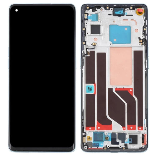 For Oppo Reno6 Pro 5G OEM Grade S AMOLED Screen and Digitizer Assembly + Frame Part (without Logo) - Blue - 1