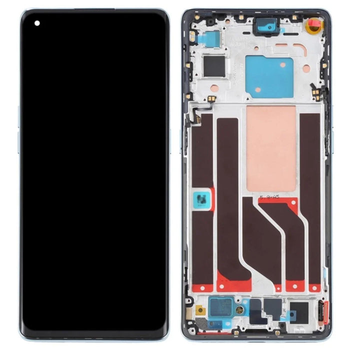 For Oppo Reno6 Pro 5G OEM Grade S AMOLED Screen and Digitizer Assembly + Frame Part (without Logo) - Blue - 1