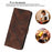 YX0040 For iPhone 15 Pro Imprinted Leather Case Shockproof Stand Wallet Phone Cover - Brown - 6
