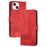 YX0010 Series for iPhone 15 Imprinted Stand Phone Case PU Leather Wallet Protective Cover - Red - 1