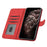 YX0010 Series for iPhone 15 Imprinted Stand Phone Case PU Leather Wallet Protective Cover - Red - 2