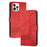 YX0010 Series for iPhone 15 Pro Imprinted Cell Phone Wallet Cover Folding Stand PU Leather Case - Red - 1