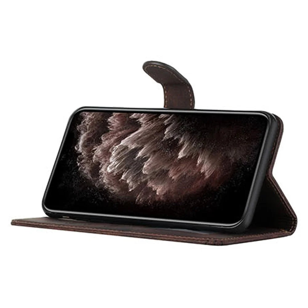 YX0010 Series for iPhone 15 Plus Imprinted Leather Stand Wallet Cover Anti-drop Phone Case - Coffee - 3