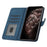 YX0010 Series for iPhone 15 Pro Max Imprinted Phone Case Leather Wallet Stand Shockproof Cover - Sapphire - 2