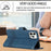 YX0010 Series for iPhone 15 Pro Max Imprinted Phone Case Leather Wallet Stand Shockproof Cover - Sapphire - 4
