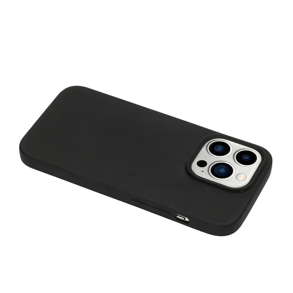For iPhone 15 Pro Max Matte TPU Phone Back Cover Anti-fingerprint Mobile Phone Protective Case - Black - 3