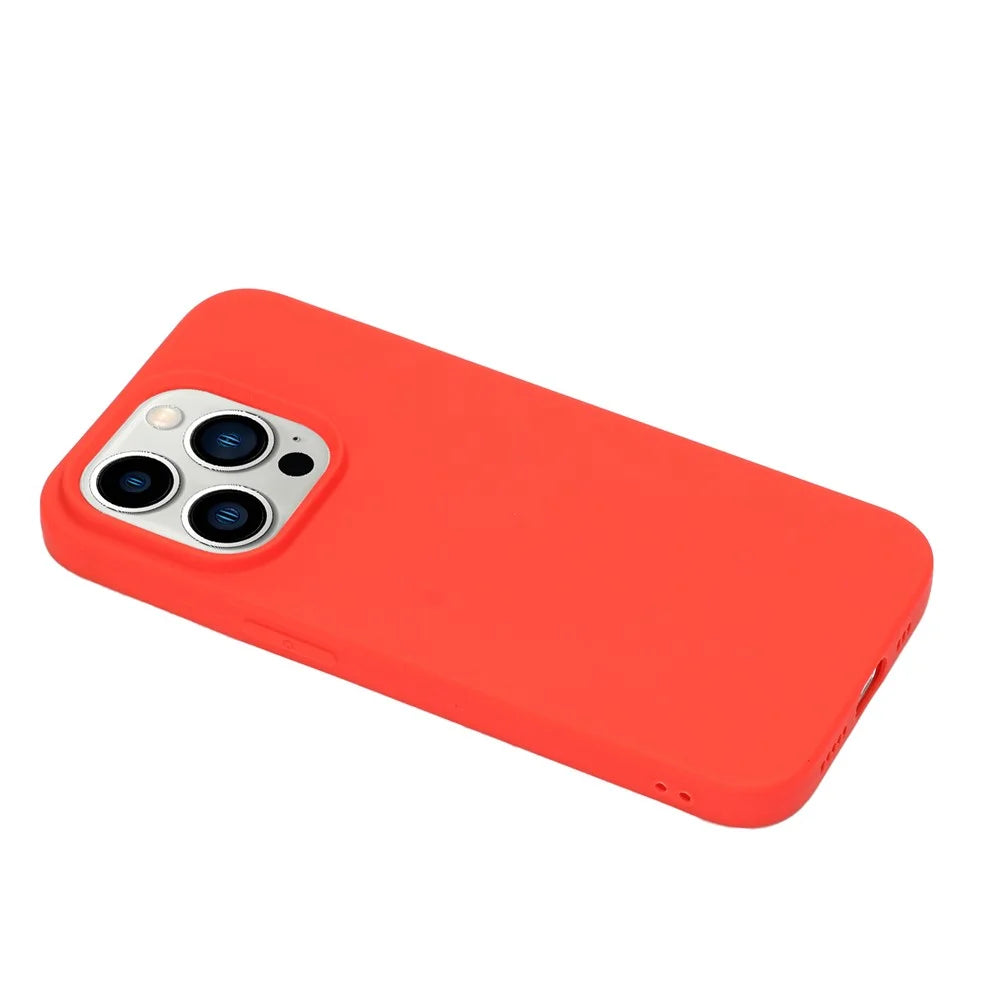 For iPhone 15 Pro Matte Soft TPU Phone Case Ultra Slim Anti-fingerprint Mobile Phone Back Cover - Red - 2