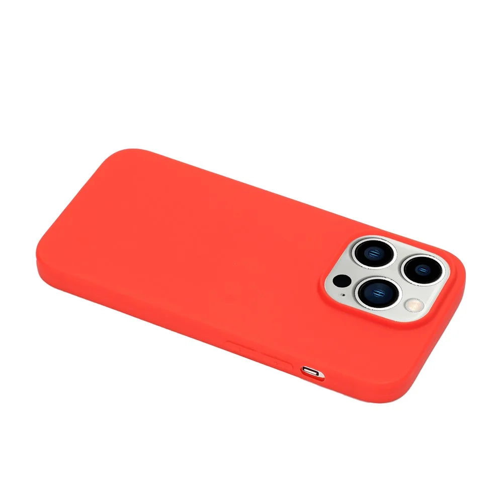 For iPhone 15 Pro Matte Soft TPU Phone Case Ultra Slim Anti-fingerprint Mobile Phone Back Cover - Red - 3