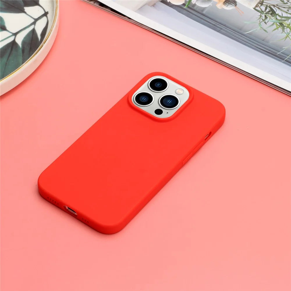 For iPhone 15 Pro Matte Soft TPU Phone Case Ultra Slim Anti-fingerprint Mobile Phone Back Cover - Red - 4