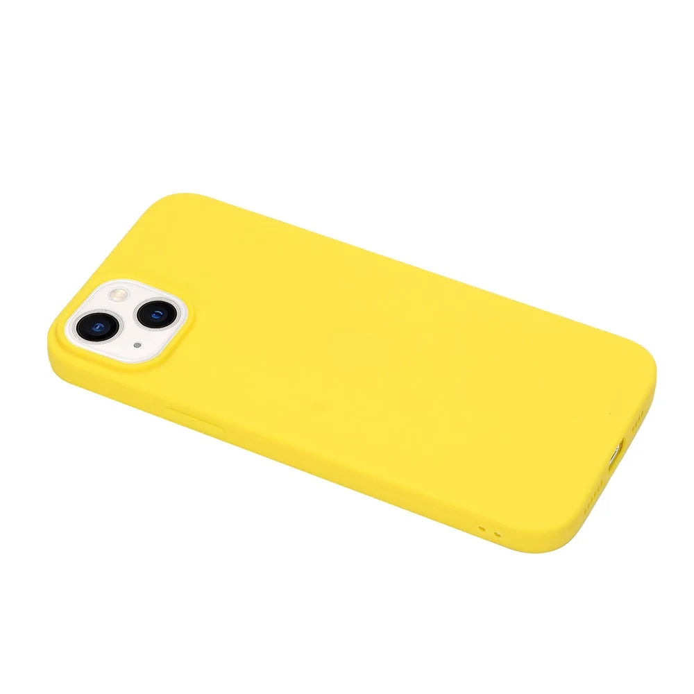 Anti-scratch TPU Phone Case for iPhone 15 Plus Anti-fingerprint Matte Cell Phone Back Cover - Yellow - 2