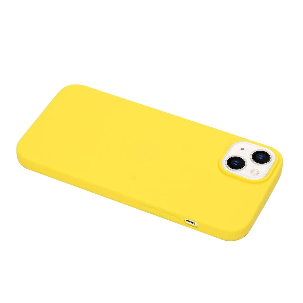 Anti-scratch TPU Phone Case for iPhone 15 Plus Anti-fingerprint Matte Cell Phone Back Cover - Yellow - 3