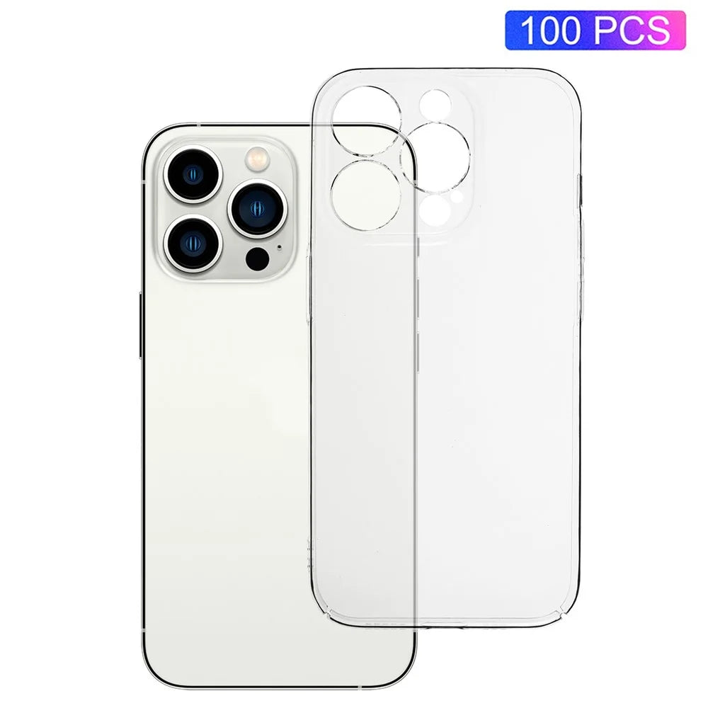 100PCS For iPhone 14 Pro Max Anti-Scratch Cover Hard Plastic Phone Case HD Transparent Clear Cell Phone Shell - 1