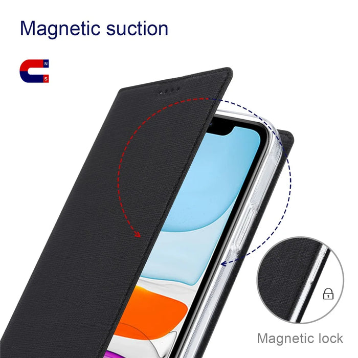 VILI DMX Series Card Holder Phone Case for iPhone 15 Pro Max , Stand Leather Phone Cover - Black - 6