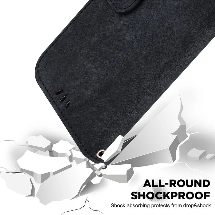 For Samsung Galaxy A13 5G Cute Tiger Imprinted PU Leather Cover Wallet Stand Phone Case - Black - 6